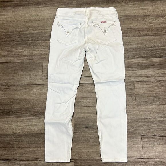 Hudson Collin Flap Skinny White Ankle Distressed Knee Jeans 31 - Picture 4 of 6